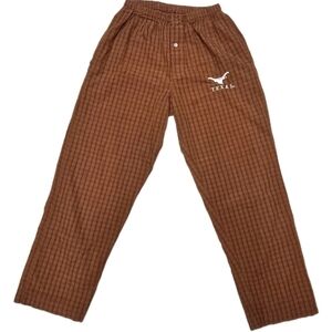 Texas Longhorns Pajama Pants S Men Lounge Sleepwear Orange Plaid Collage Sports